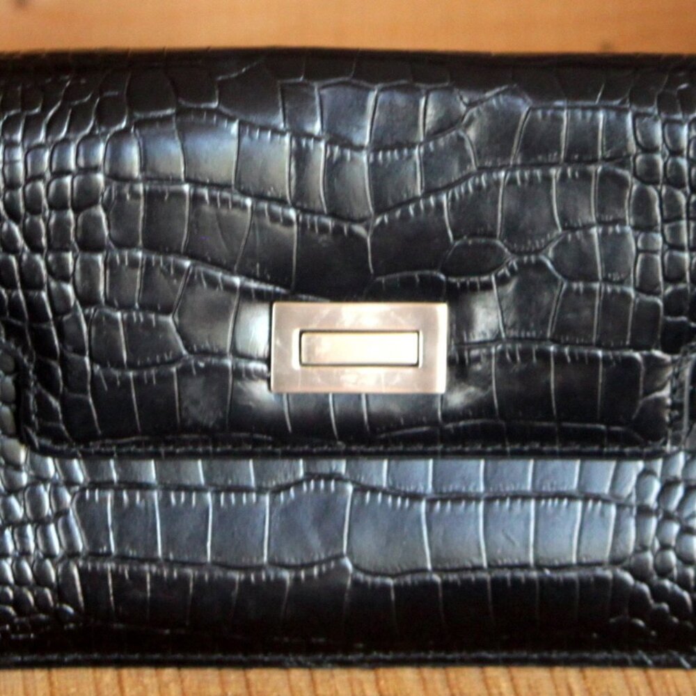 Vintage Antonio Melani Crocodile Pattern Evening Clutch Bag